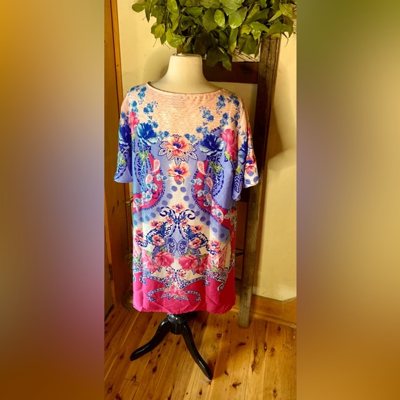🌴JM Collection Island Breeze Tunic Top/Dress🌴 NWT - Picture 2 of 11